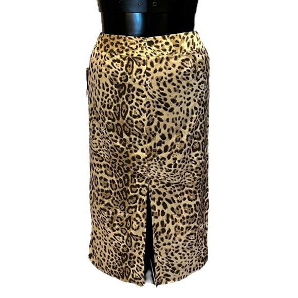 Tribal Animal Print Midi Skirt in Linen & Brown - Picture 10 of 15